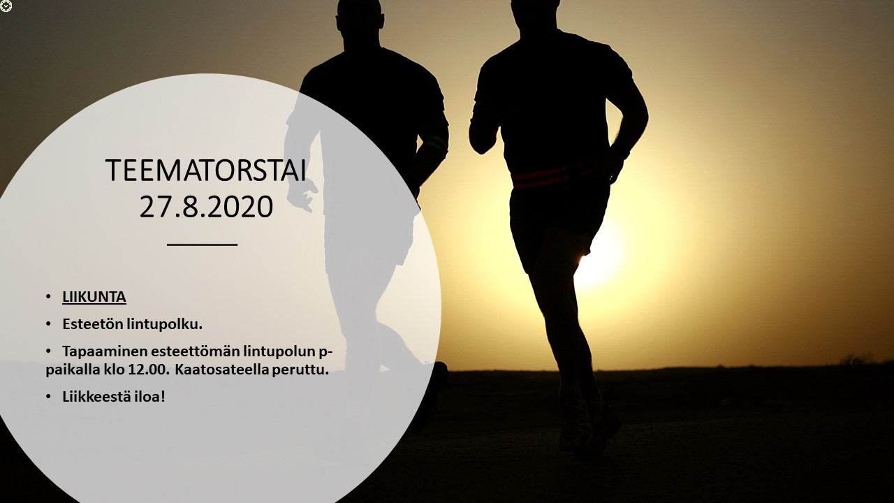 2 miestä hölkäävät myöhään auringon laskiessa