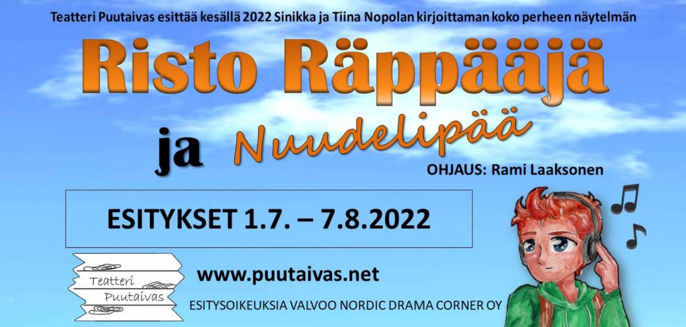 Teatteri Puutaivas Risto Räppääjä ja Nuudelipää kesäteatteri