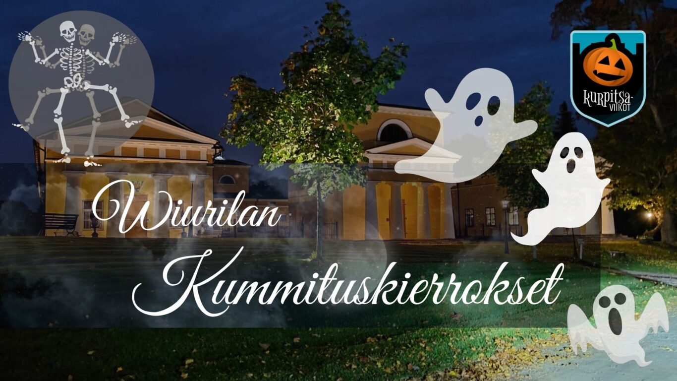 Wiurilan kartanon rakennuksia, päällä kummituksia ja luurankoja