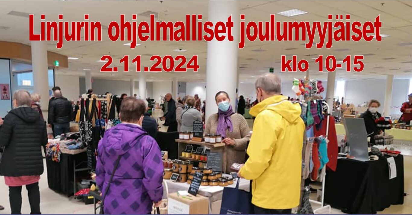 Ihmisiä myyntikojujen äärellä Kauppakeskus Linjurissa