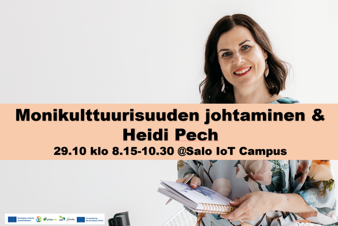 Monikulttuurisuuden johtaminen ja osaaminen aamutapahtuma 29.10.2024 klo 8.15-10.30 Salo IoT Campus, kuvassa Heidi Pech.