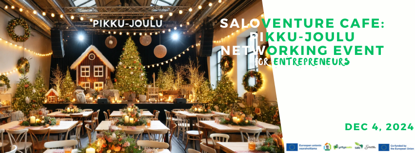 Saloventure Cafe 4.12.2024: Pikku Joulu Networking event and Pitch Competition cover picture, illustration image.