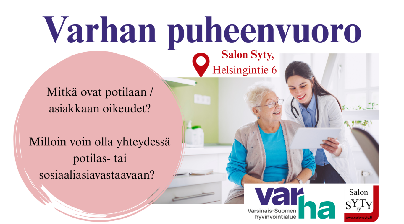 Mainoskuva, jossa ikääntynyt nainen tarkastelee asiakirjoja lääkärin kanssa.