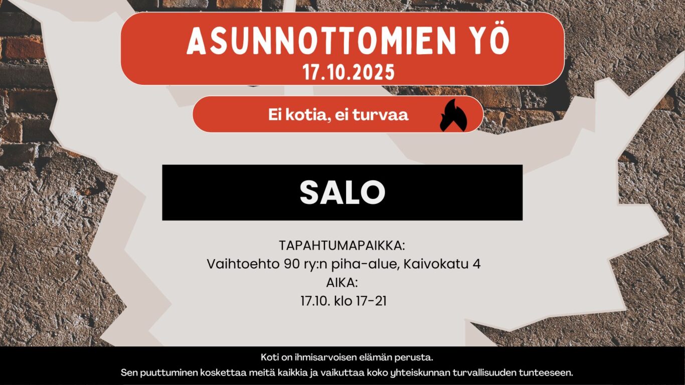 Asunnottomien yö 2025 - Salo