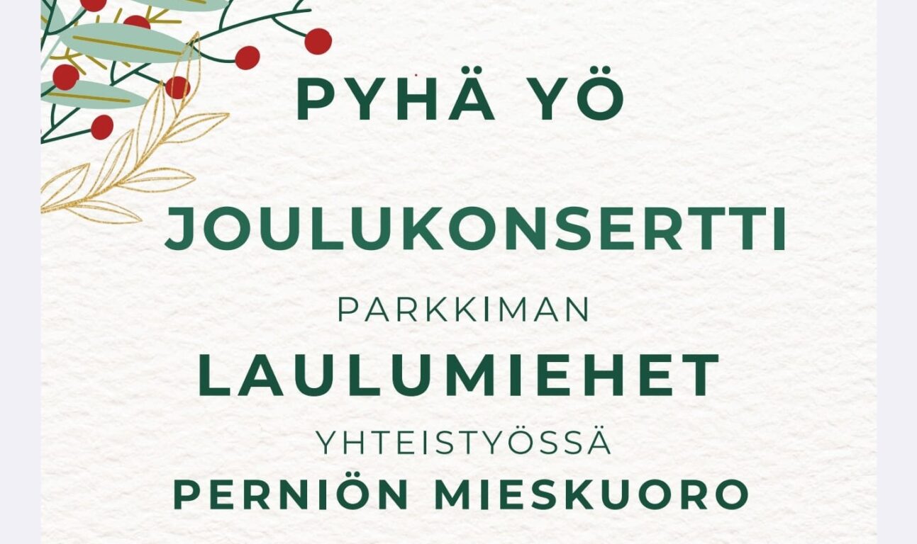 Tekstiä konsertista vaalealla pohjalla