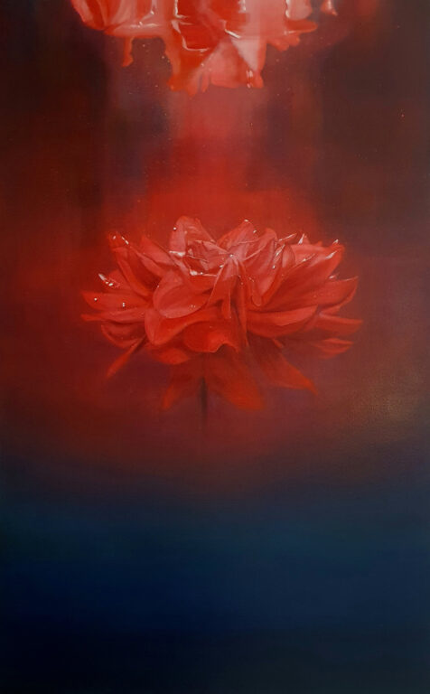 Johanna Mäkitalo, Kausaatio, 2024, öljy kankaalle, 160 x 100 cm