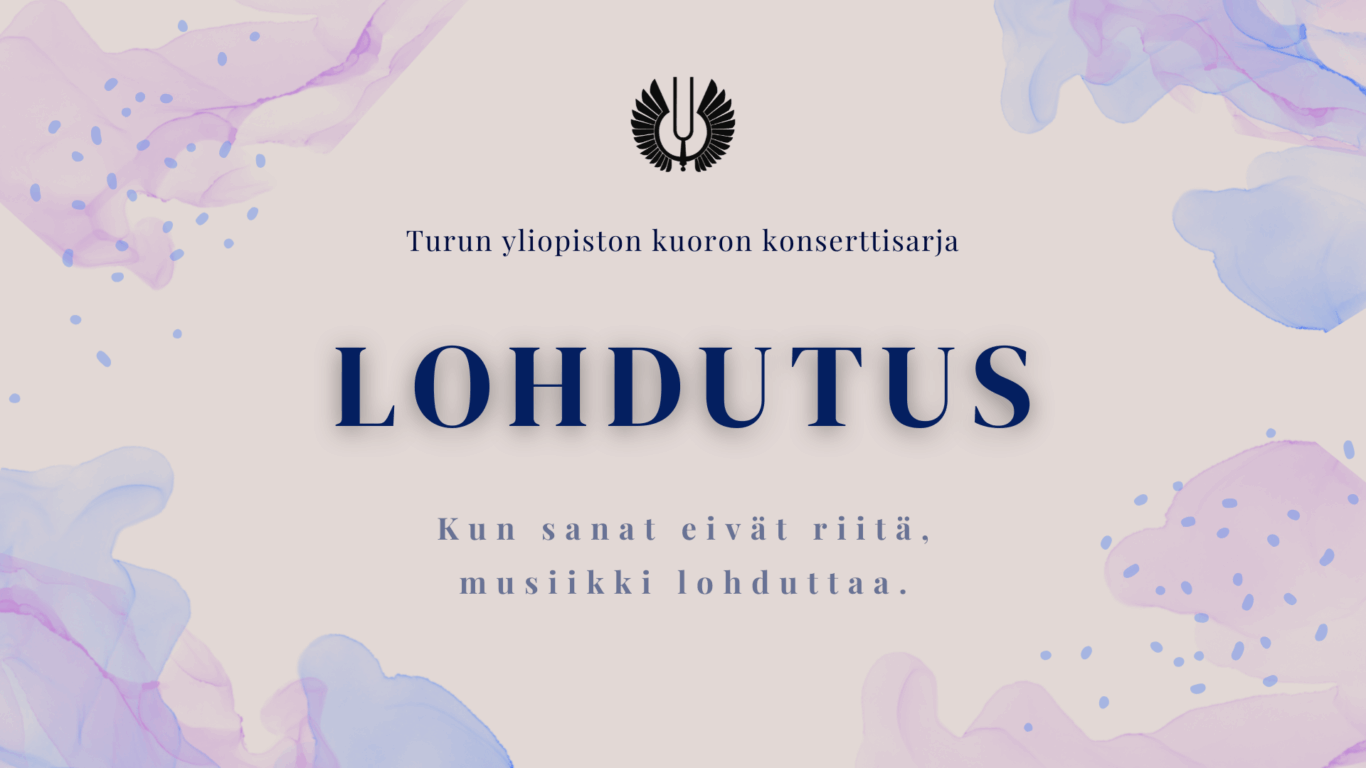 Sini-violetti abstrakti kuva pilvistä ja sateesta, jotka kuvastavat lohdutus-konsertin tunnelmaa