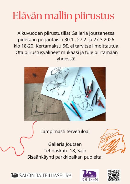 Elävän mallin piirustuillat keväällä 2026