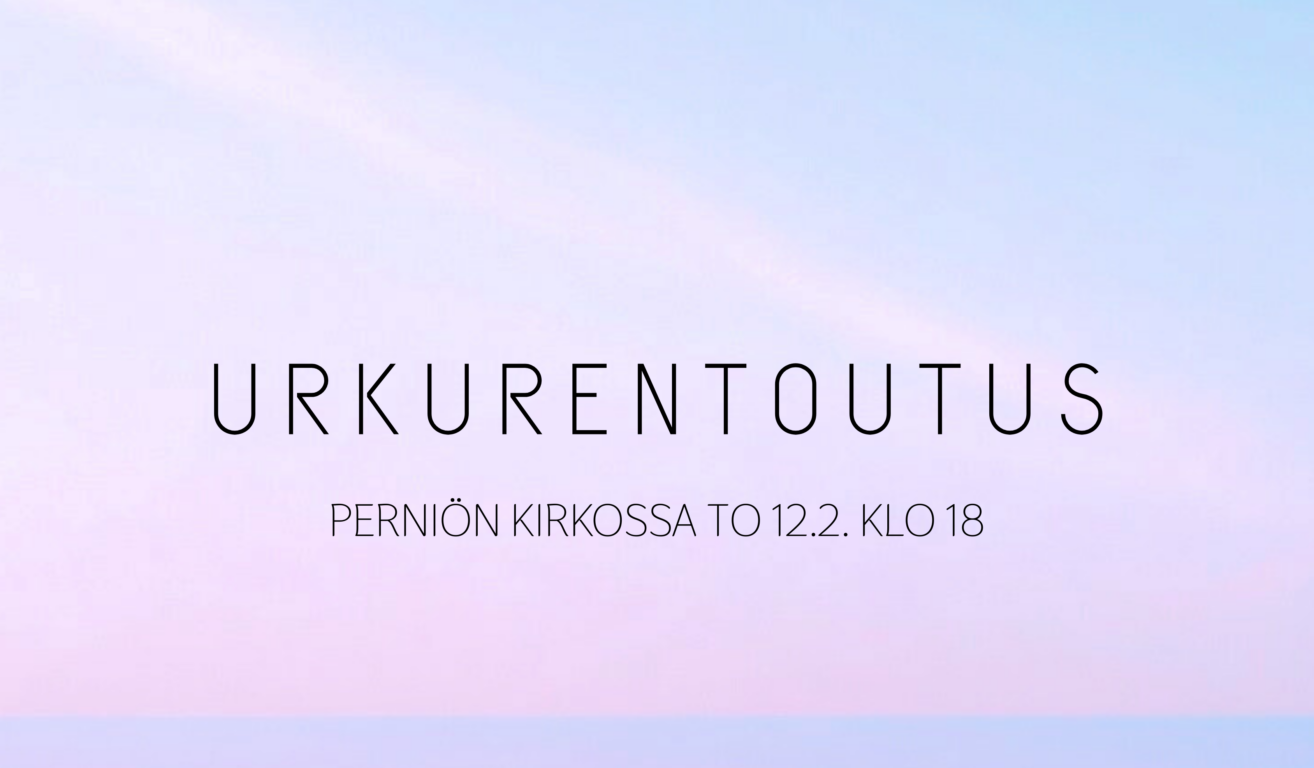 Urkurentoutus -teksti rauhallisessa horisontissa