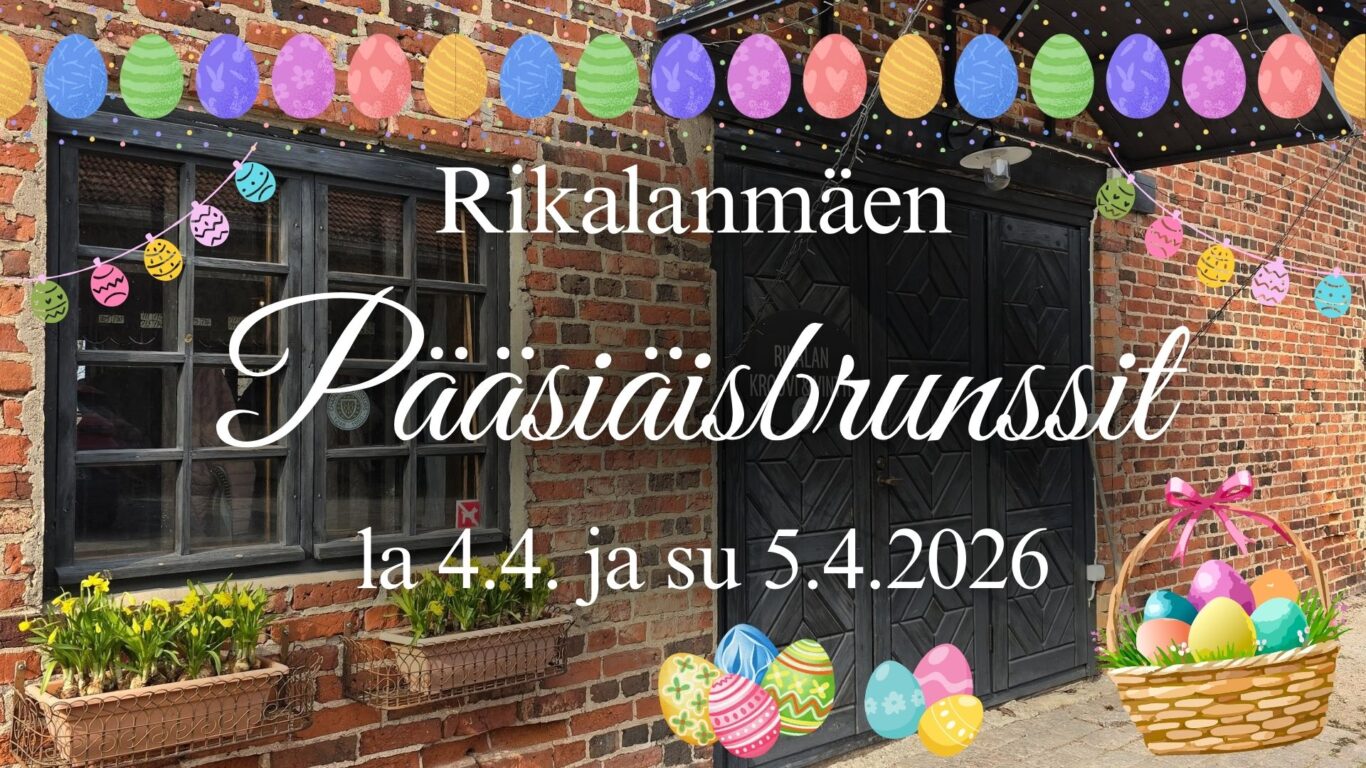 Ravintola Rikalan Krouvin julkisivu pääsiäisaiheisilla koristeilla