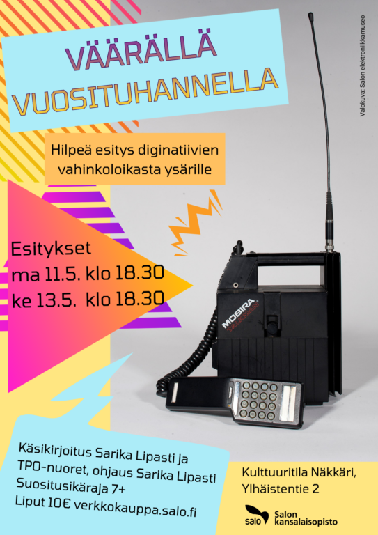 Hilpeä esitys diginatiivien vahinkoloikasta ysärille.
