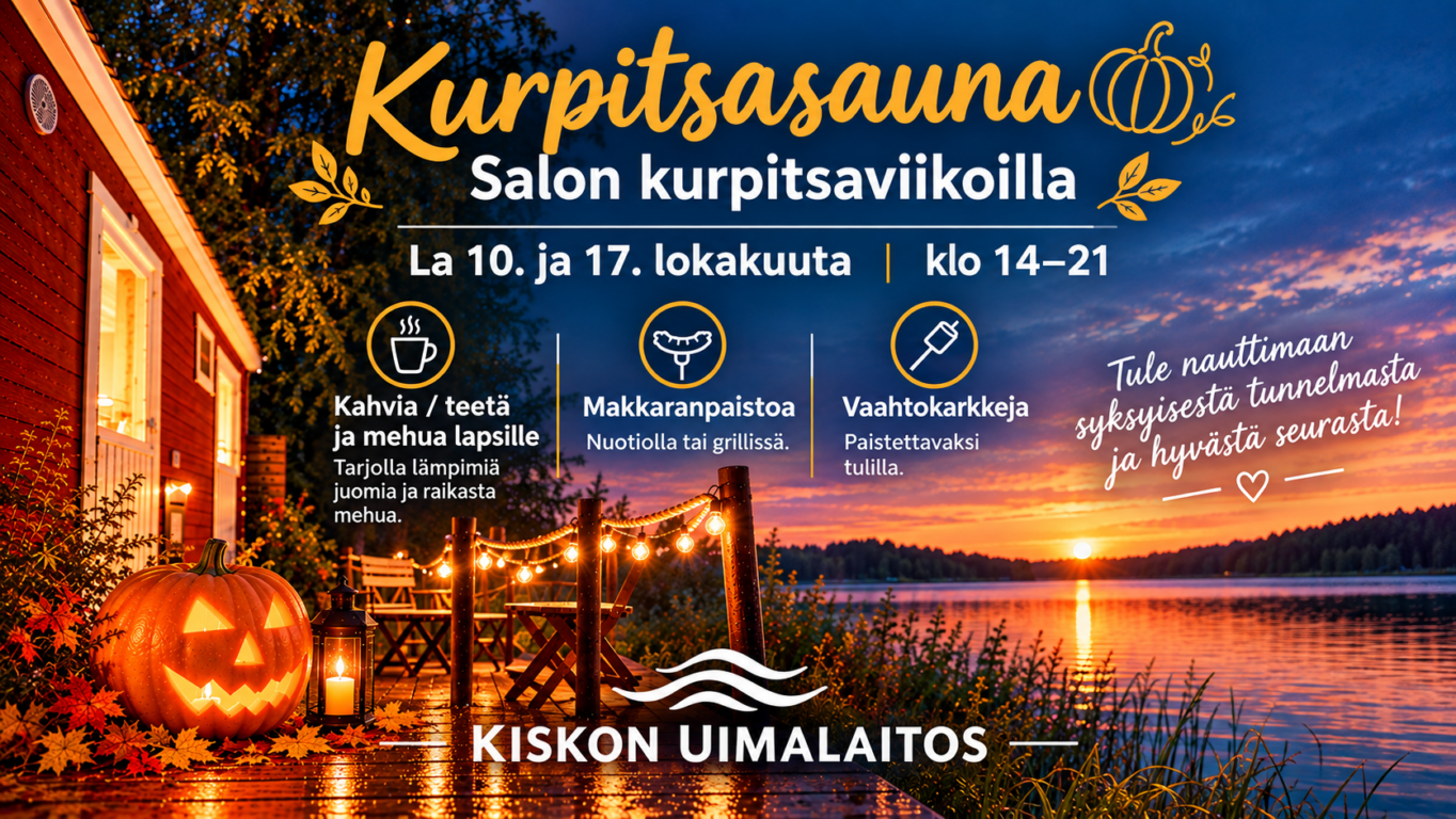 Kurpitsasauna Kiskon Uimalaitoksella