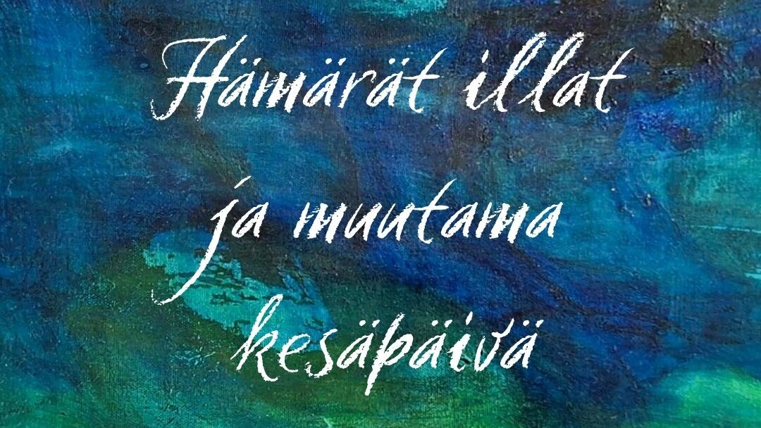 Maalaus jossa kiviä sinisen vihertävässä vedessä