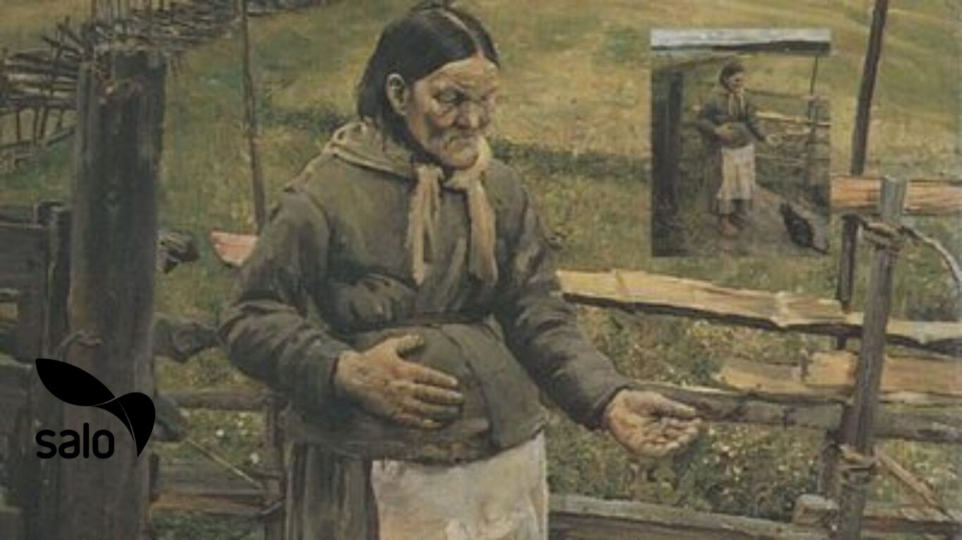 Akka ja kissa / Akseli Gallen-Kallela, public domain